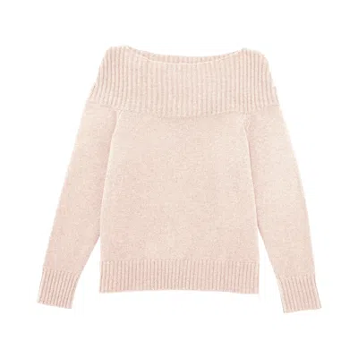 Loop Cashmere Women's Pink / Purple Cashmere Boat Neck Sweater In Ballet Pink In Pink/purple