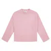 Loop Cashmere Women's Pink / Purple Ribbed Detail Lofty Crew Sweatshirt In Pixie Pink