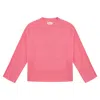 Loop Cashmere Women's Pink / Purple Ribbed Detail Lofty Crew Sweatshirt In Strawberry Pink