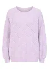 Loop Cashmere Women's Purple Diamond Stitch Sweater In Siberian Lilac In Purple