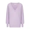 Loop Cashmere Women's Purple Relaxed Lofty V-neck Sweater In Siberian Lilac In Purple