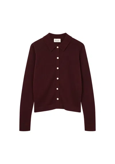 Loop Cashmere Women's Red Knitted Shirt In Bordeaux Burgundy