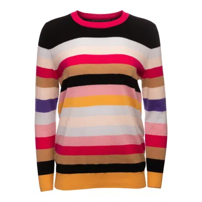 Loop Cashmere Women's Relaxed Cashmere Crew Neck Sweater In Stripe In Multi