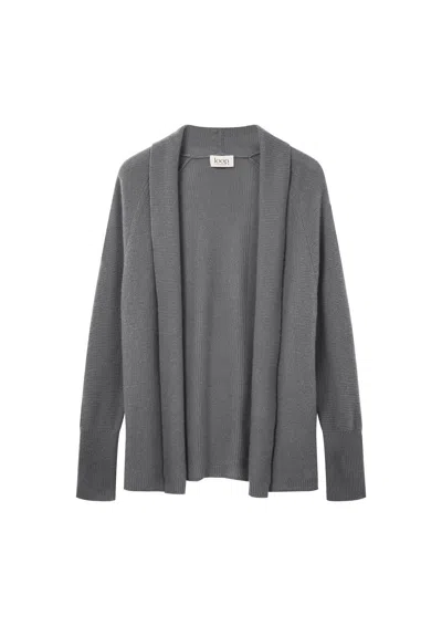 Loop Cashmere Women's Relaxed Edge To Edge Cardigan In Pewter Grey