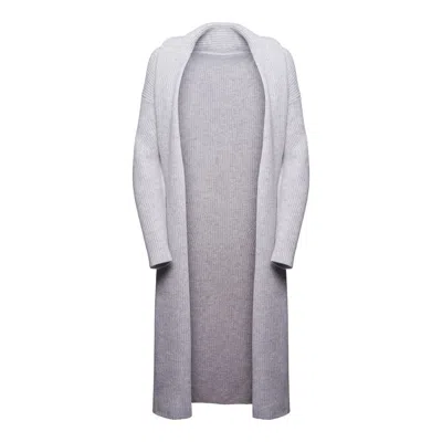 Loop Cashmere Women's Ribbed Cashmere Coatigan In Foggy Grey