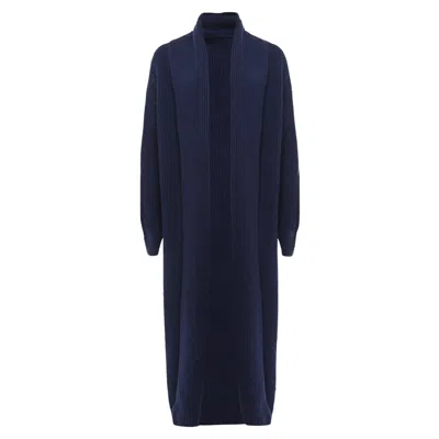 Loop Cashmere Women's Ribbed Cashmere Coatigan In Midnight Blue