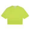 Loop Cashmere Women's Ribbed Detail Lofty Cashmere T-shirt In Citrus Green