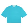Loop Cashmere Women's Ribbed Detail Lofty Cashmere T-shirt In Turquoise Blue