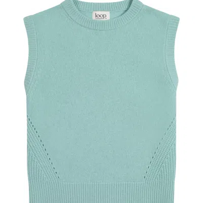 Loop Cashmere Women's Ribbed Detail Lofty Cashmere Tank In Hyssop Green