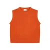Loop Cashmere Women's Ribbed Detail Lofty Cashmere Tank In Marmalade Orange In Orange