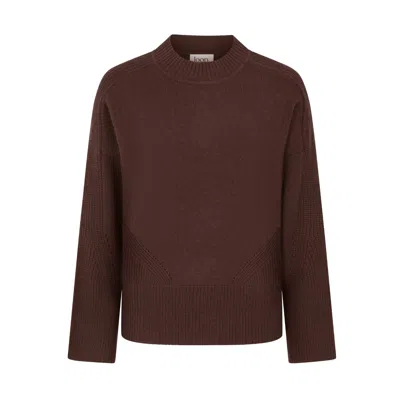 Loop Cashmere Women's Ribbed Detail Lofty Crew Sweatshirt In Bronzed Brown