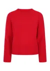 Loop Cashmere Women's Ribbed Detail Lofty Crew Sweatshirt In Crimson Red In Red