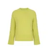 Loop Cashmere Women's Ribbed Detail Lofty Crew Sweatshirt In Lime Green In Green