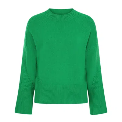 Loop Cashmere Women's Ribbed Detail Lofty Crew Sweatshirt In Billiard Green