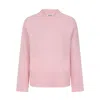 Loop Cashmere Women's Ribbed Detail Lofty Crew Sweatshirt In Sweet Pixie Pink In Pink
