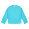 Loop Cashmere Women's Ribbed Detail Lofty Crew Sweatshirt In Turquoise Blue