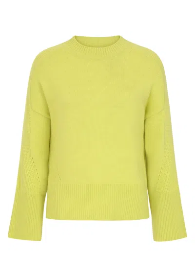 Loop Cashmere Women's Ribbed Detail Lofty Crew Sweatshirt In Lime Green