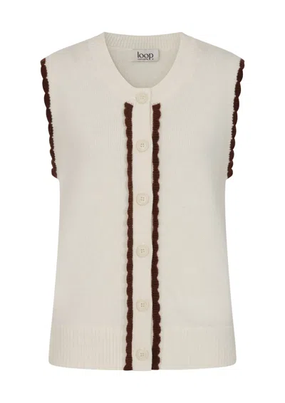 Loop Cashmere Women's Shell Front Waistcoat In Snow White