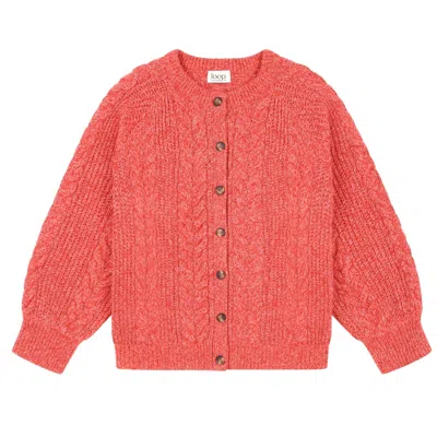 Loop Cashmere Women's Silk Cashmere Blend Cable Cardigan In Geranium Red
