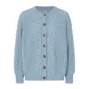 Loop Cashmere Women's Silk Cashmere Blend Cable Cardigan In Vintage Blue