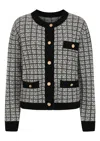 Loop Cashmere Women's Textured Cashmere Crew Jacket In Black Check In Black