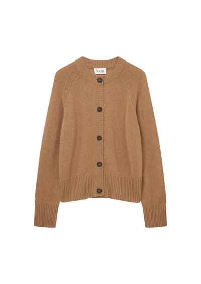 Loop Cashmere Women's The Luxe Crew Cardigan In Harvest Brown