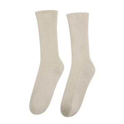 Loop Cashmere Women's White Cashmere Sock In Snow In Neutral