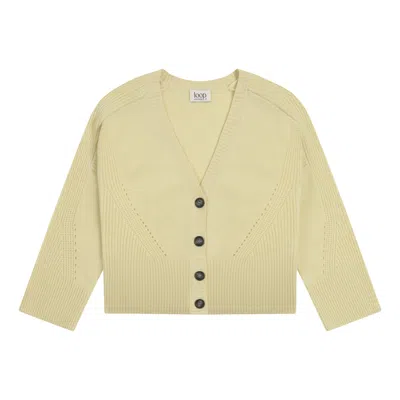 Loop Cashmere Women's Yellow / Orange Cashmere Lofty Cardigan In Lemonade