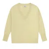Loop Cashmere Women's Yellow / Orange Relaxed Lofty V Neck Sweater In Lemonade