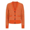 Loop Cashmere Women's Yellow / Orange Textured Cashmere Cardigan In Tiger Texture