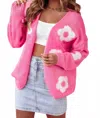 Loowie Daisy Floral Cardigan In Pink In Multi