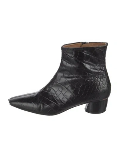Pre-owned Loq Embossed Leather Boots In Multi