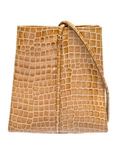 Pre-owned Loq Embossed Leather Shoulder Bag In Neutrals
