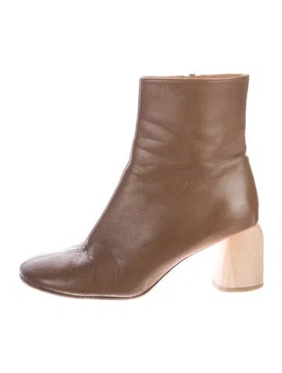 Pre-owned Loq Leather Boots In Brown