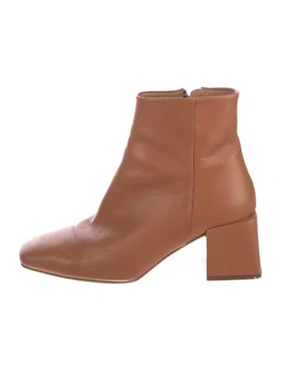 Pre-owned Loq Leather Boots In Orange