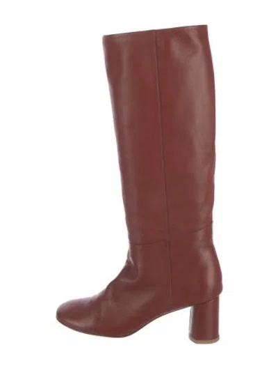 Pre-owned Loq Leather Boots In Red