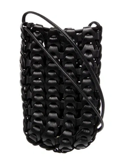 Pre-owned Loq Leather Bucket Bag In Black