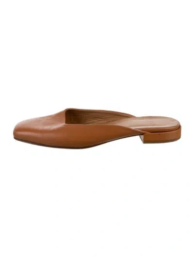 Pre-owned Loq Leather Mules In Brown