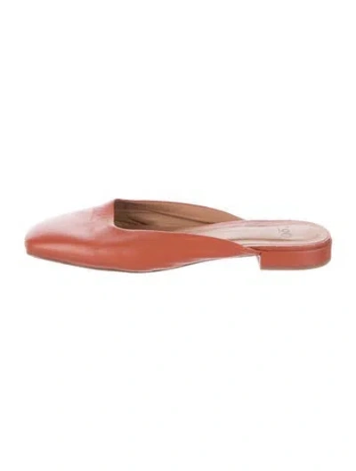 Pre-owned Loq Leather Mules In Orange