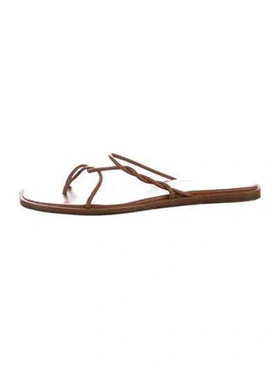 Pre-owned Loq Leather Sandals In Brown