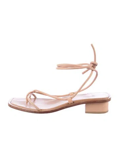Pre-owned Loq Leather Sandals In Brown
