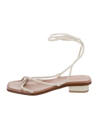 Pre-owned Loq Leather Sandals In Gray