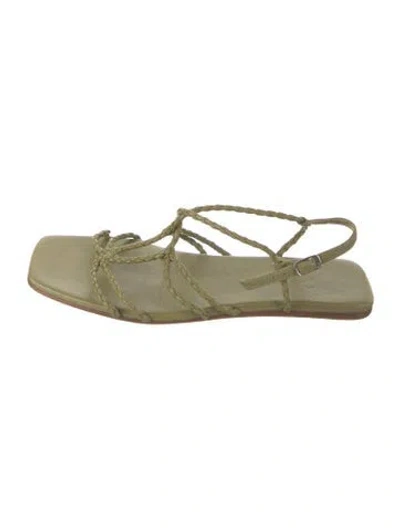 Pre-owned Loq Leather Sandals In Green