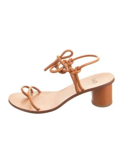 Pre-owned Loq Leather Sandals In Neutrals
