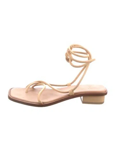 Pre-owned Loq Leather Sandals In Neutrals