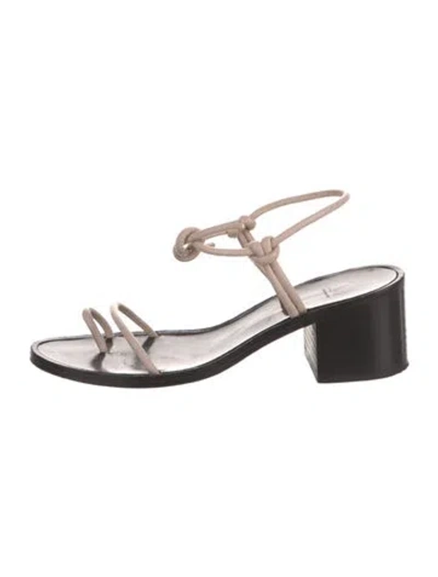Pre-owned Loq Leather Sandals In Pink