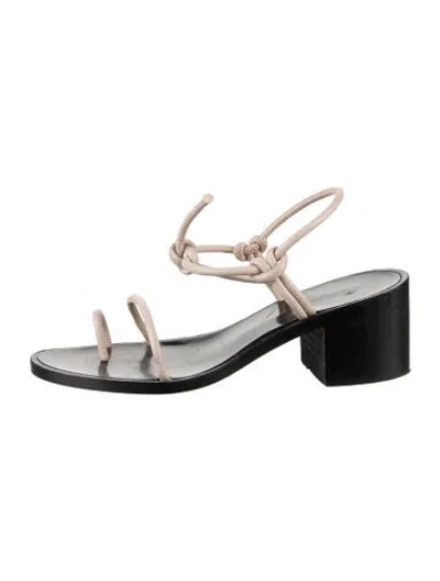Pre-owned Loq Leather Sandals In Pink