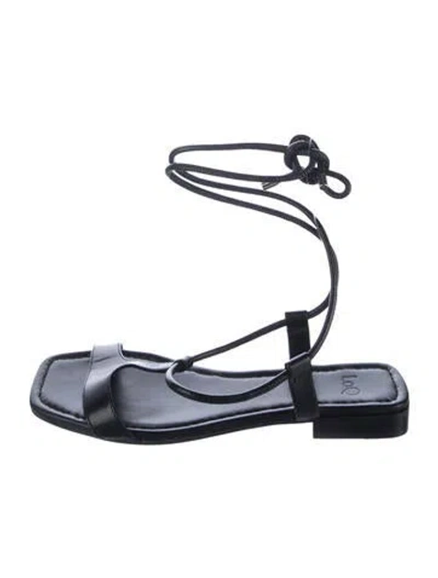 Pre-owned Loq Leather Sandals In Silver