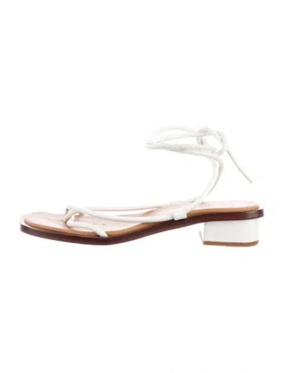 Pre-owned Loq Leather Sandals In White
