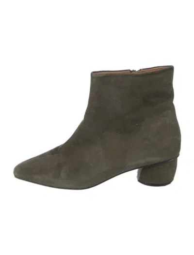 Pre-owned Loq Suede Boots In Green